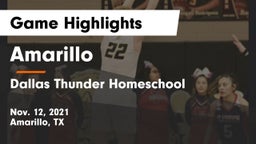 Amarillo  vs Dallas Thunder Homeschool  Game Highlights - Nov. 12, 2021