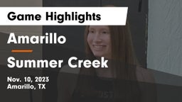Amarillo  vs Summer Creek  Game Highlights - Nov. 10, 2023