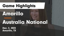 Amarillo  vs Australia National Game Highlights - Dec. 2, 2023