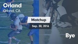 Matchup: Orland  vs. Bye 2016