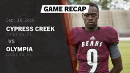 Recap: Cypress Creek  vs. Olympia  2016