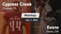 Matchup: Cypress Creek High vs. Evans  2016