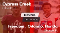 Matchup: Cypress Creek High vs. Freedom , Orlando, Florida 2016