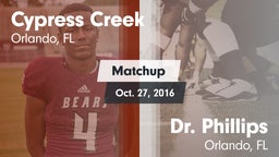 Matchup: Cypress Creek High vs. Dr. Phillips  2016