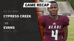 Recap: Cypress Creek  vs. Evans  2016
