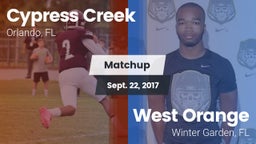 Matchup: Cypress Creek High vs. West Orange  2017