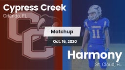 Matchup: Cypress Creek High vs. Harmony  2020