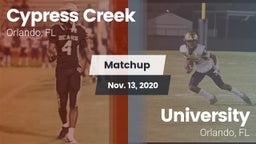 Matchup: Cypress Creek High vs. University  2020