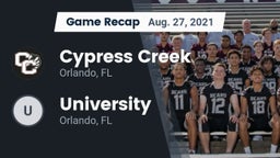 Recap: Cypress Creek  vs. University  2021