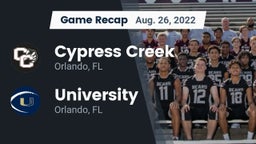 Recap: Cypress Creek  vs. University  2022