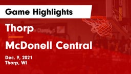 Thorp  vs McDonell Central  Game Highlights - Dec. 9, 2021