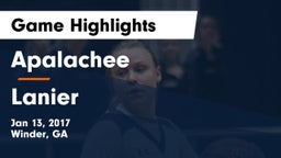 Apalachee  vs Lanier  Game Highlights - Jan 13, 2017