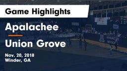 Apalachee  vs Union Grove  Game Highlights - Nov. 20, 2018