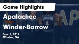 Apalachee  vs Winder-Barrow  Game Highlights - Jan. 5, 2019