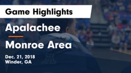 Apalachee  vs Monroe Area  Game Highlights - Dec. 21, 2018