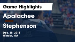 Apalachee  vs Stephenson  Game Highlights - Dec. 29, 2018