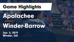 Apalachee  vs Winder-Barrow  Game Highlights - Jan. 5, 2019