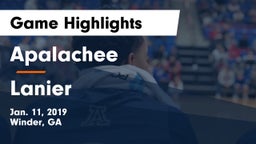 Apalachee  vs Lanier  Game Highlights - Jan. 11, 2019