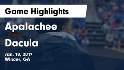 Apalachee  vs Dacula  Game Highlights - Jan. 18, 2019