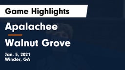 Apalachee  vs Walnut Grove  Game Highlights - Jan. 5, 2021