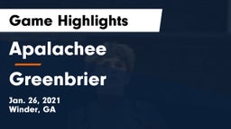Apalachee  vs Greenbrier  Game Highlights - Jan. 26, 2021