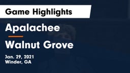 Apalachee  vs Walnut Grove  Game Highlights - Jan. 29, 2021