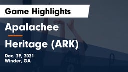 Apalachee  vs Heritage (ARK) Game Highlights - Dec. 29, 2021