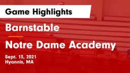 Barnstable  vs Notre Dame Academy  Game Highlights - Sept. 13, 2021