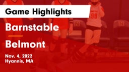 Barnstable  vs Belmont  Game Highlights - Nov. 4, 2022