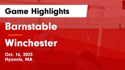 Barnstable  vs Winchester  Game Highlights - Oct. 16, 2023