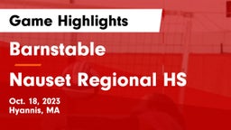 Barnstable  vs Nauset Regional HS Game Highlights - Oct. 18, 2023