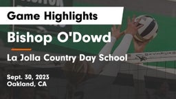 Bishop O'Dowd  vs La Jolla Country Day School Game Highlights - Sept. 30, 2023