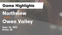 Northview  vs Owen Valley  Game Highlights - Sept. 26, 2022