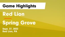 Red Lion  vs Spring Grove  Game Highlights - Sept. 27, 2022