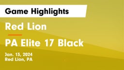 Red Lion  vs PA Elite 17 Black Game Highlights - Jan. 13, 2024