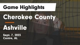 Cherokee County  vs Ashville  Game Highlights - Sept. 7, 2023