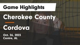 Cherokee County  vs Cordova  Game Highlights - Oct. 26, 2023