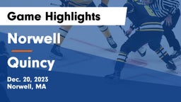 Norwell  vs Quincy  Game Highlights - Dec. 20, 2023