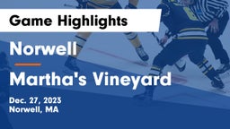 Norwell  vs Martha's Vineyard  Game Highlights - Dec. 27, 2023