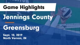 Jennings County  vs Greensburg  Game Highlights - Sept. 10, 2019