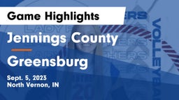 Jennings County  vs Greensburg  Game Highlights - Sept. 5, 2023