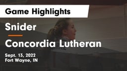 Snider  vs Concordia Lutheran  Game Highlights - Sept. 13, 2022