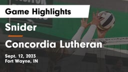 Snider  vs Concordia Lutheran  Game Highlights - Sept. 12, 2023
