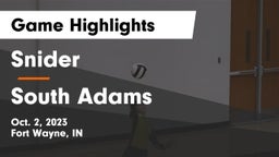 Snider  vs South Adams  Game Highlights - Oct. 2, 2023
