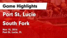 Port St. Lucie  vs South Fork  Game Highlights - Nov 15, 2016