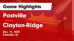 Postville  vs Clayton-Ridge  Game Highlights - Dec. 11, 2020