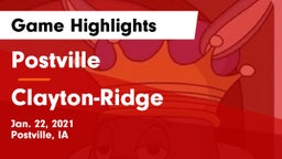 Postville  vs Clayton-Ridge  Game Highlights - Jan. 22, 2021