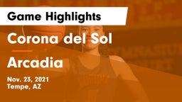 Corona del Sol  vs Arcadia  Game Highlights - Nov. 23, 2021