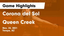 Corona del Sol  vs Queen Creek  Game Highlights - Nov. 24, 2021
