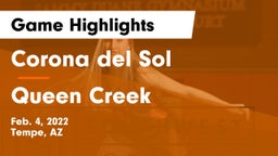 Corona del Sol  vs Queen Creek  Game Highlights - Feb. 4, 2022